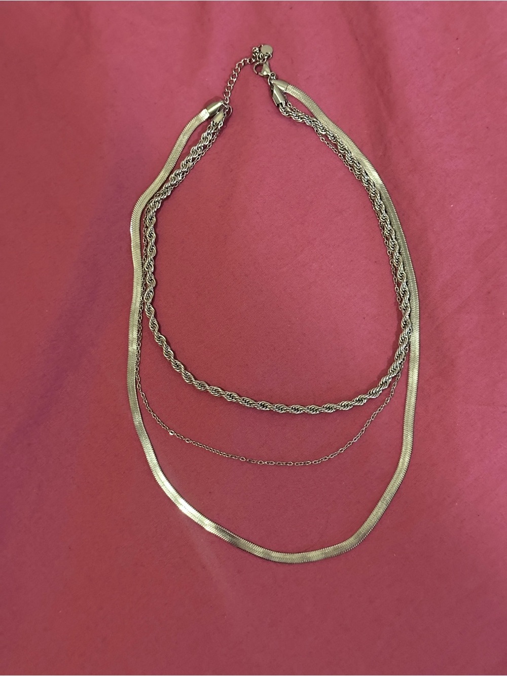 Silver-Tone Layered Women's Necklace - Multi Strand